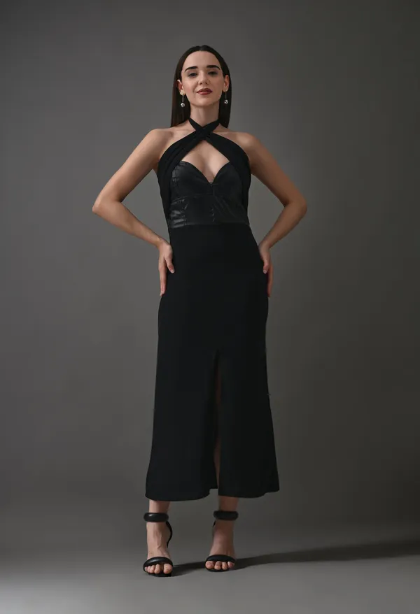 Black_Polyester_Dress_For_Women