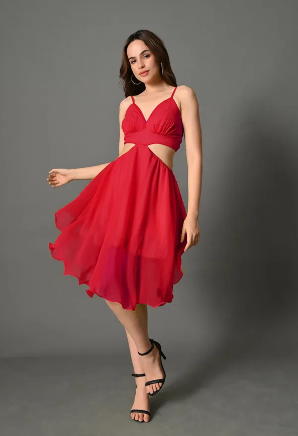 Coral_Polyester_Dress_For_Women