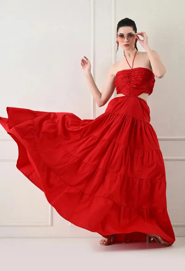 Red_Polyester_Dress_For_Women