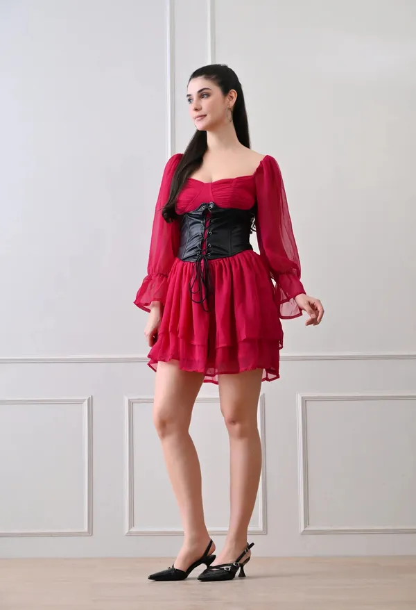 Red_Polyester_Dress_For_Women