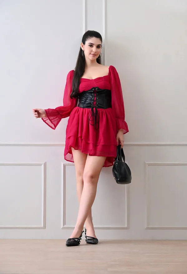 Red_Polyester_Dress_For_Women