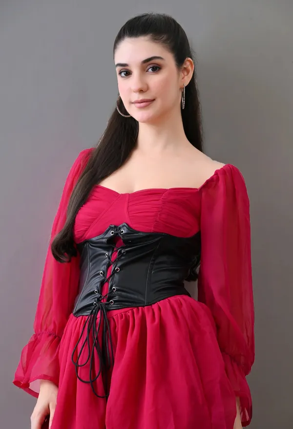 Red_Polyester_Dress_For_Women