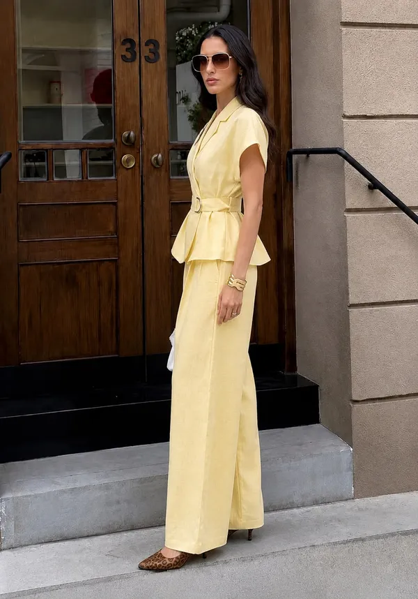 Yellow_Linen_Co-ord_Set_For_Women