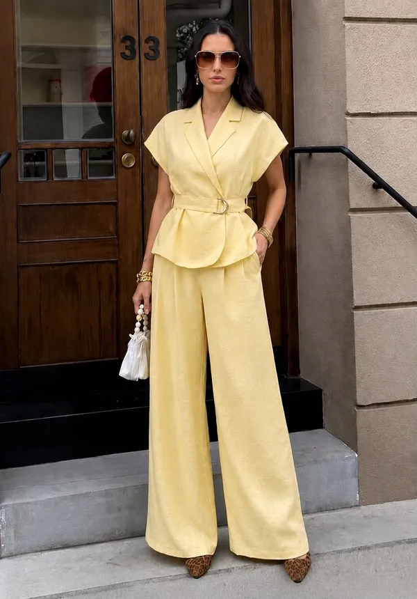 Yellow_Linen_Co-ord_Set_For_Women
