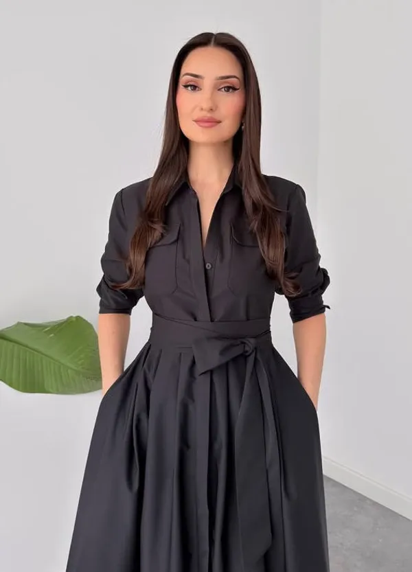Black_Polyester_Dress_For_Women