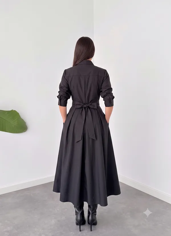 Black_Polyester_Dress_For_Women