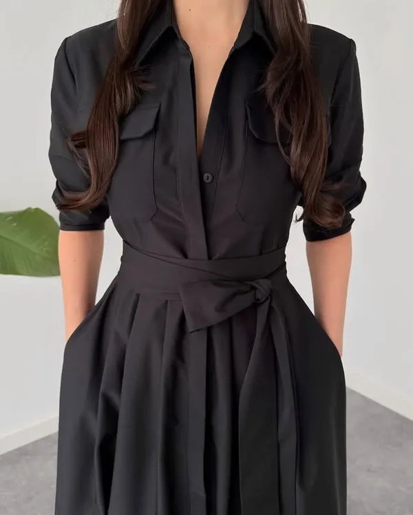 Black_Polyester_Dress_For_Women