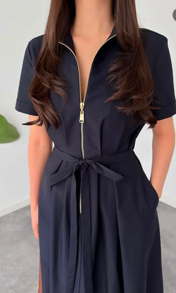 Navy_Polyester_Dress_For_Women