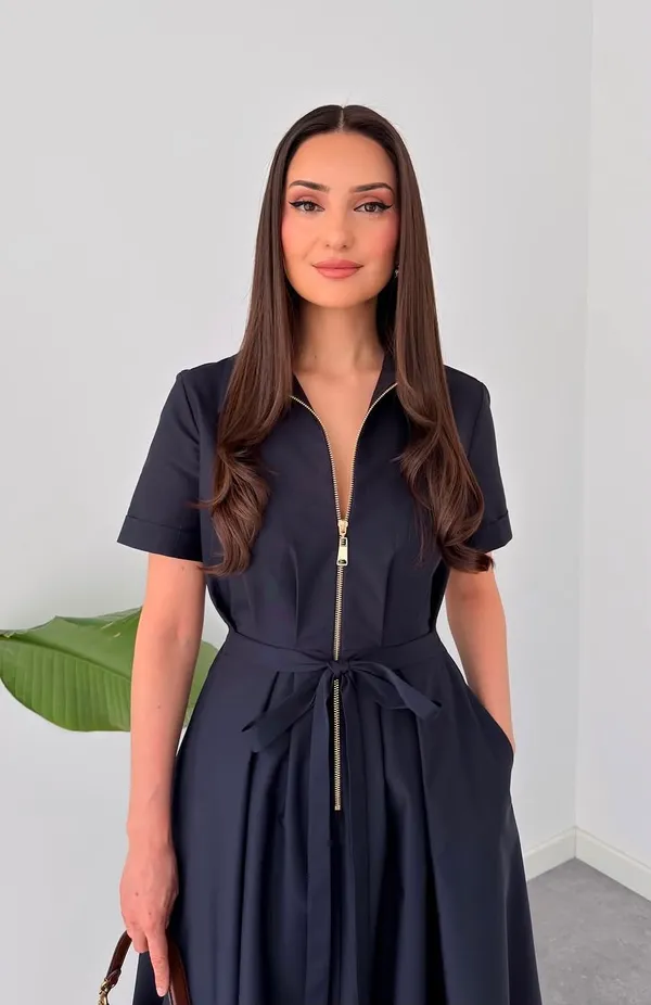 Navy_Polyester_Dress_For_Women