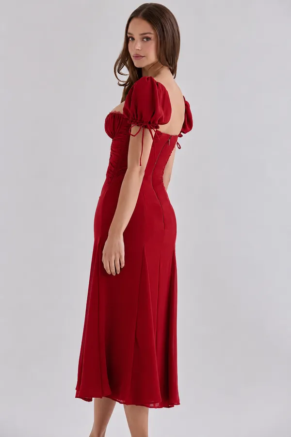Red_Polyester_Dress_For_Women