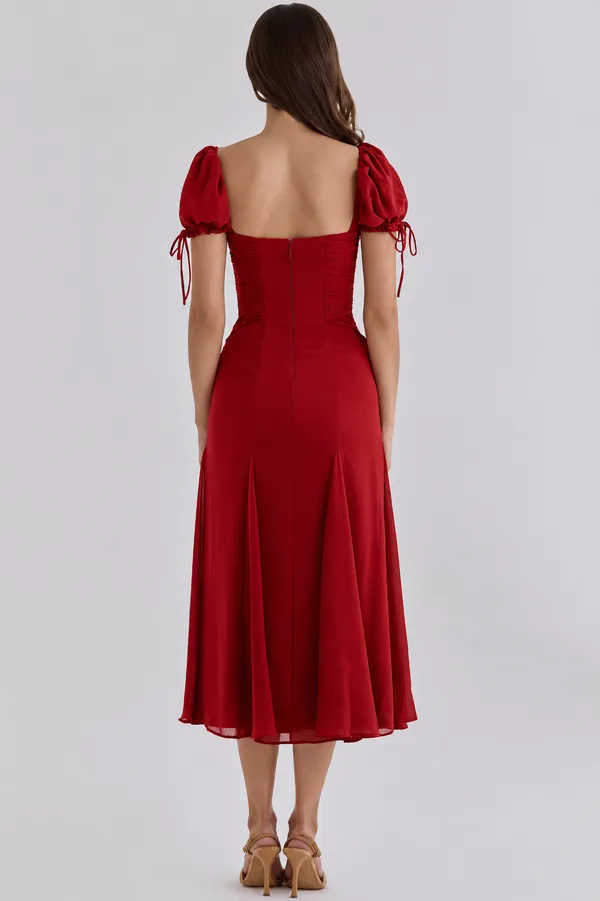 Red_Polyester_Dress_For_Women