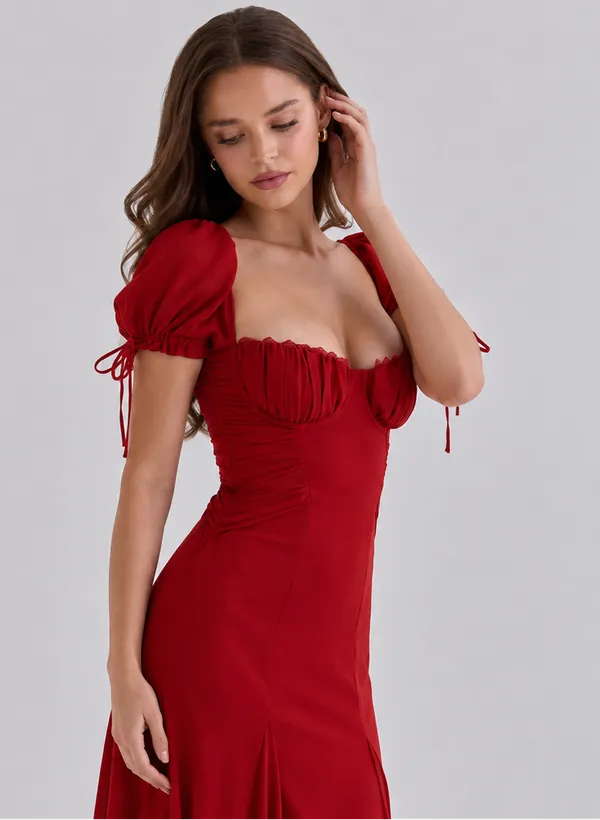 Red_Polyester_Dress_For_Women