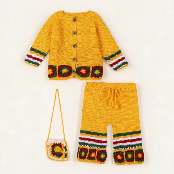 Yellow_Full_Sleeves_Sweater_With_Palazzo_Set_And_Bag_Crochet_For_Girls
