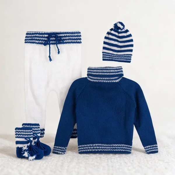 Multicolor_Unisex_Full_Sleeves_Sweater_With_Pajama_Set_Cap_And_Booties_Knitted_For_Kids