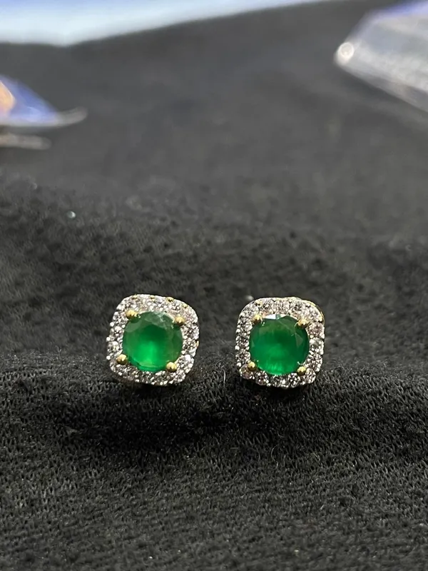 Green_Gold_Tone_Stone_Studded_Round_Stud_Earrings_For_Women