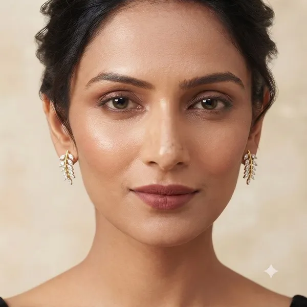 Gold_Tone_Crystal_Leaf_Drop_Earrings_For_Women