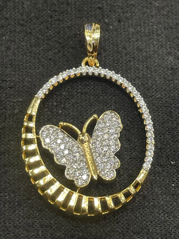 Gold_Tone_Butterfly_Stone_Pendant_For_Women