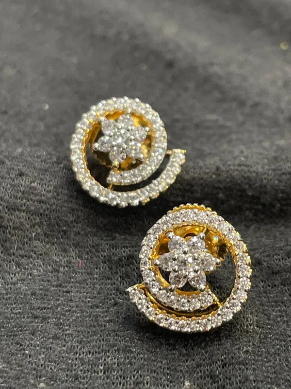 Gold_Tone_Floral_Spiral_Stud_Earrings_For_Women