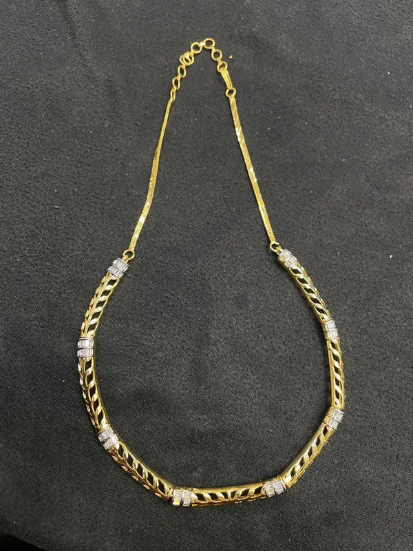 Gold_Tone_Twisted_Braided_Chain_Necklace_For_Women