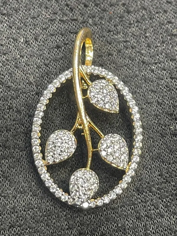 Gold_Tone_Stone_Set_Oval_Leaf_Drop_Earrings_For_Women