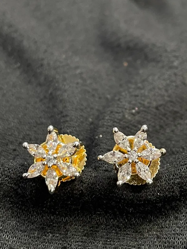 Gold_Tone_Crystal_Amber_Floral_Stud_Earrings_For_Women