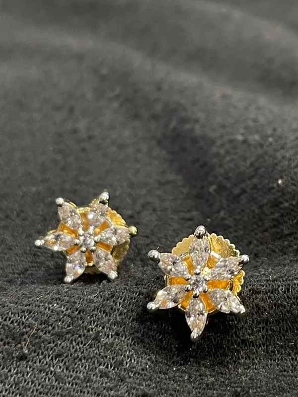 Gold_Tone_Crystal_Amber_Floral_Stud_Earrings_For_Women