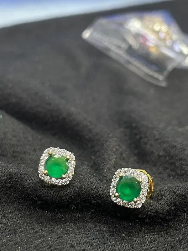 Green_Gold_Tone_Stone_Studded_Round_Stud_Earrings_For_Women
