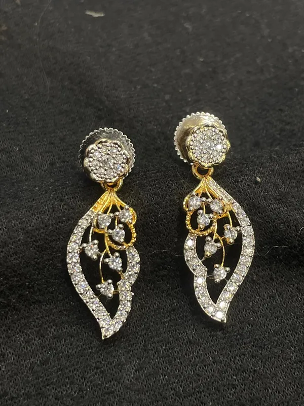 Gold_Tone_Crystal_Leaf_Drop_Earrings_For_Women