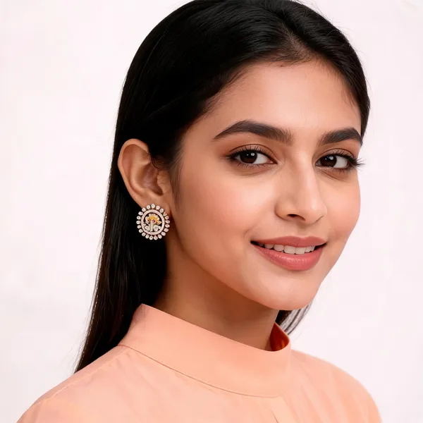 Gold_Tone_Crystal_Peacock_Motif_Stud_Earrings_For_Women