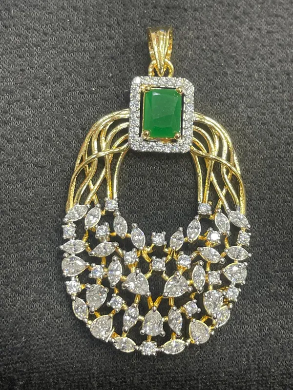 Gold_Tone_Stone_Studded_Layered_Pendant_Set_For_Women