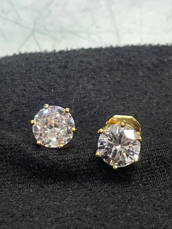 Gold_Tone_Round_Clear_Stone_Prong_Stud_Earrings_For_Women