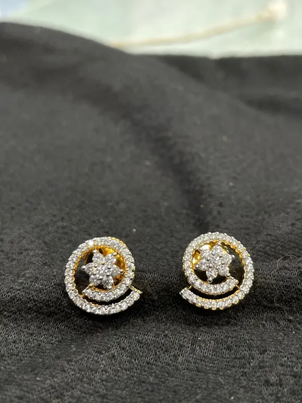 Gold_Tone_Floral_Spiral_Stud_Earrings_For_Women