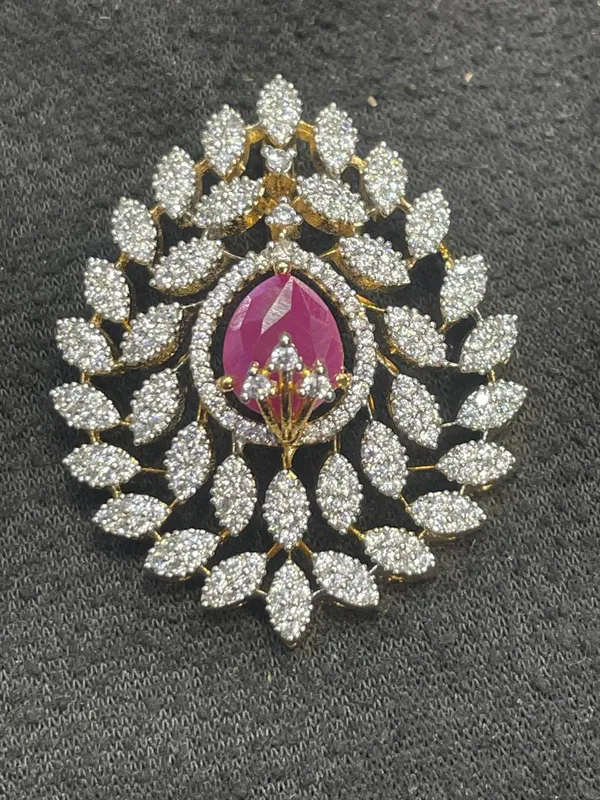 Gold_Tone_Rhinestone_Floral_Pink_Stone_Brooch_For_Women