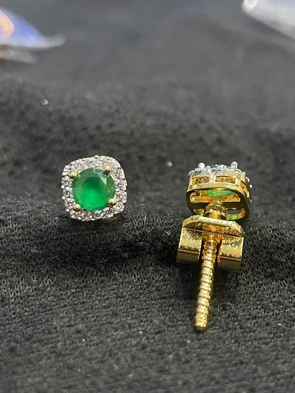 Green_Gold_Tone_Stone_Studded_Round_Stud_Earrings_For_Women