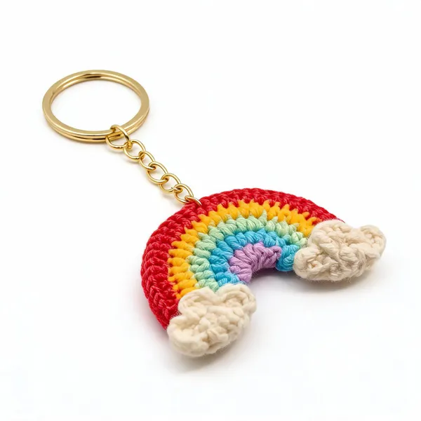 Multicolor_Acrylic_Crochet_Rainbow_Keychain
