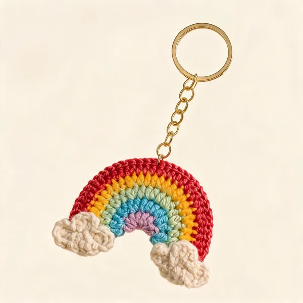 Multicolor_Acrylic_Crochet_Rainbow_Keychain