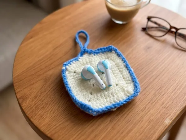 Blue_Crochet_Earbud_Pouch