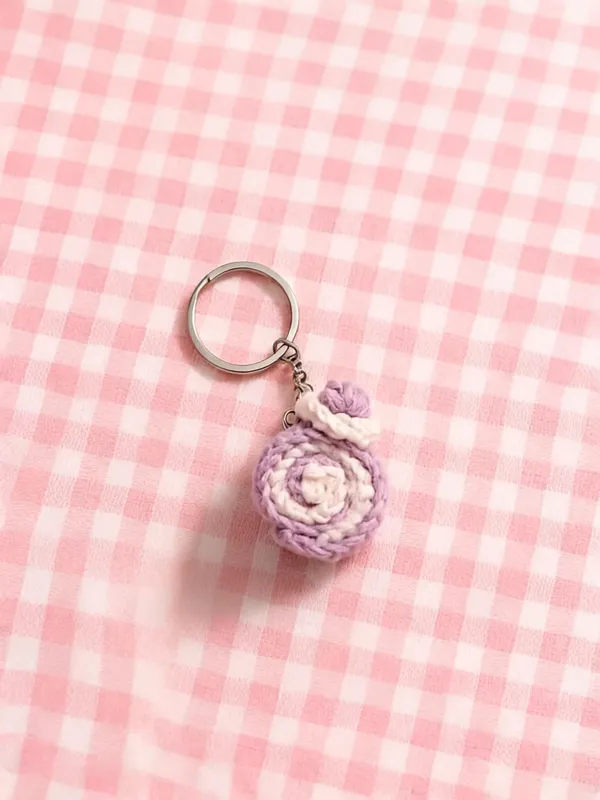 Purple_Acrylic_Crochet_Round_Keychain_For_Women