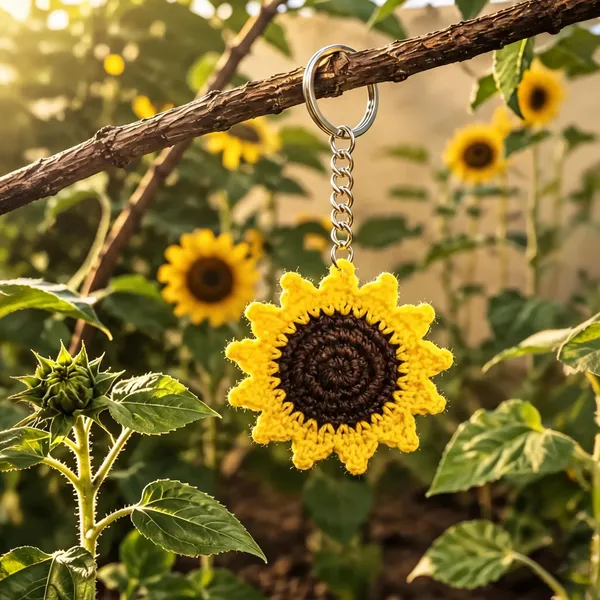Yellow_Crochet_Sunflower_Keychain_for_All