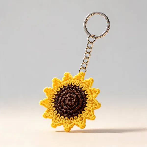 Yellow_Crochet_Sunflower_Keychain_for_All