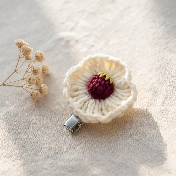 Cream_Acrylic_Crochet_Flower_Hair_Clips_For_Women
