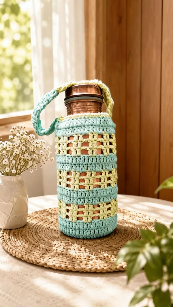 Acrylic_Bohemian_Striped_Crochet_Water_Bottle_With_Carry_Loop
