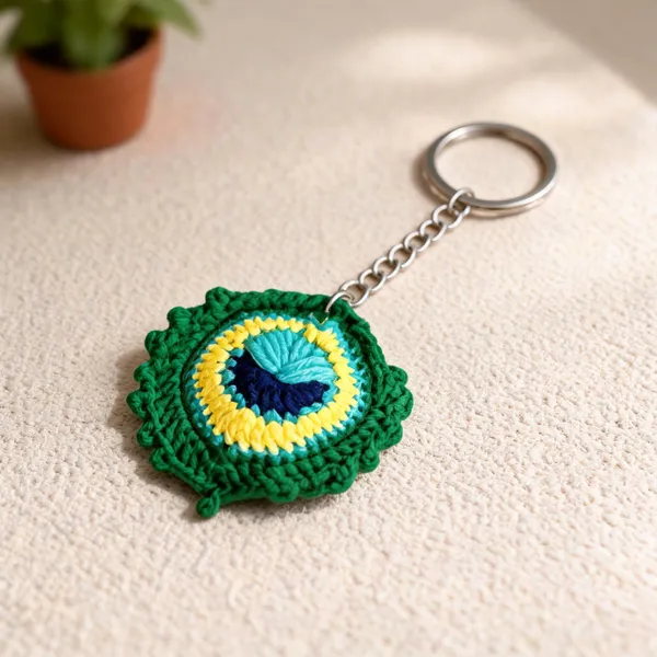 Green_Crochet_Evil_Eye_Keychain_for_All