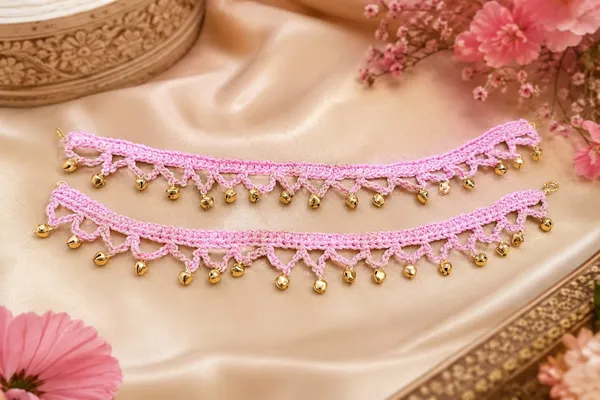 Pink_Crochet_Bell_Anklets_for_Women