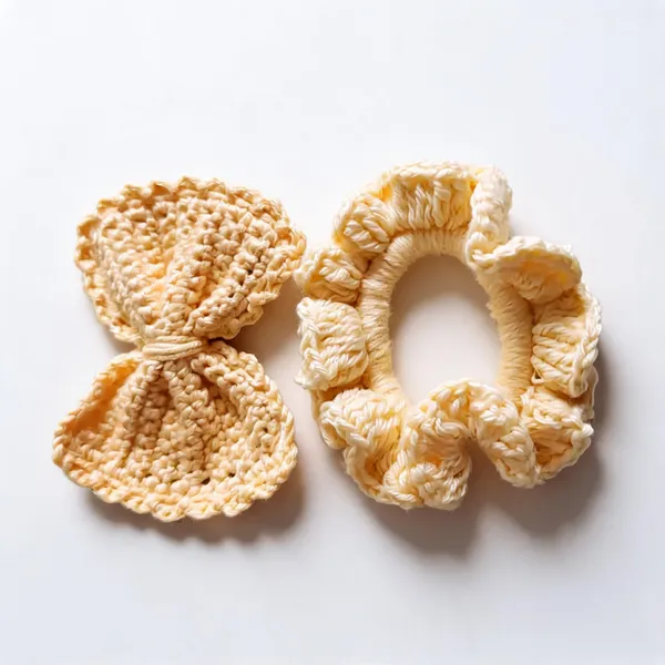 Yellow_Crochet_Bow_And_Scrunchie_Set_for_Women