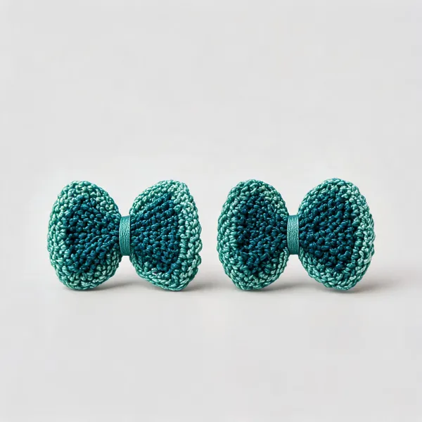Teal_Crochet_Bow_Hair_Clips_for_Women