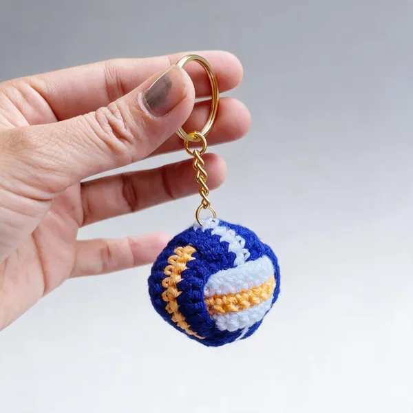 Blue_Crochet_Volleyball_Keychain_for_All_Ages