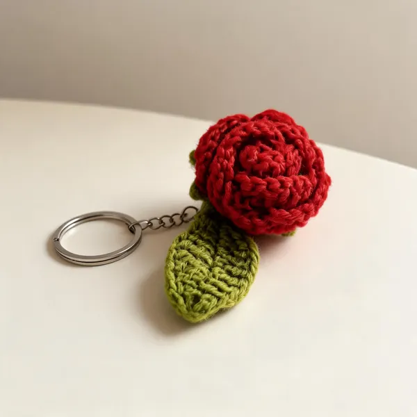 Red_Acrylic_Crochet_Rose_Keychain_For_Women