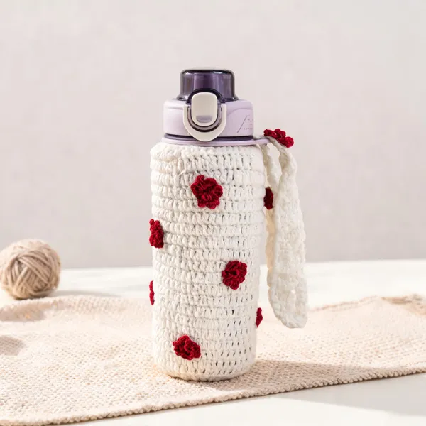 Acrylic_Floral_Knitted_Water_Bottle