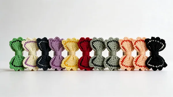 Multicolor_Cotton_Thread_Crochet_Bow_Hair_Clip_Set_For_Women